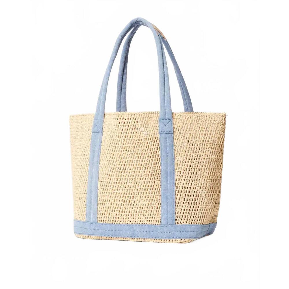 NEW MZ WALLACE women's medium crochet tote bag in light denim - Picture 2 of 3